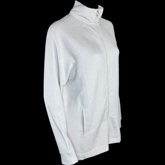 Cuddl Duds Smooth Knit Jersey Full Zip Jacket Pumice Stone Medium NWOT Mock Neck - Picture 10 of 14